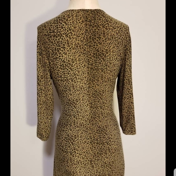 AGB BYER CALIFORNIA DRESS VINTAGE SEXY 90S ANIMAL PRINT CHEETAH LEOPARD STRETCH - Picture 6 of 7